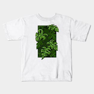 Monstera Leaves Doodle Kids T-Shirt